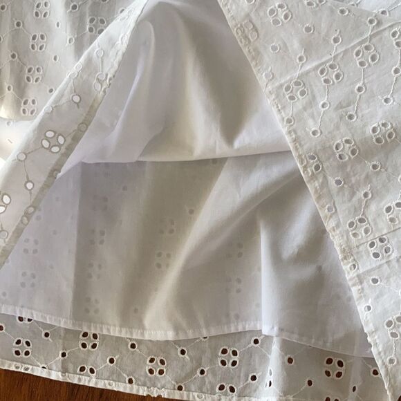 NEW J. Crew White Eyelet Off the Shoulder Dress Small S J0976 Chic Preppy NWT - Picture 10 of 11